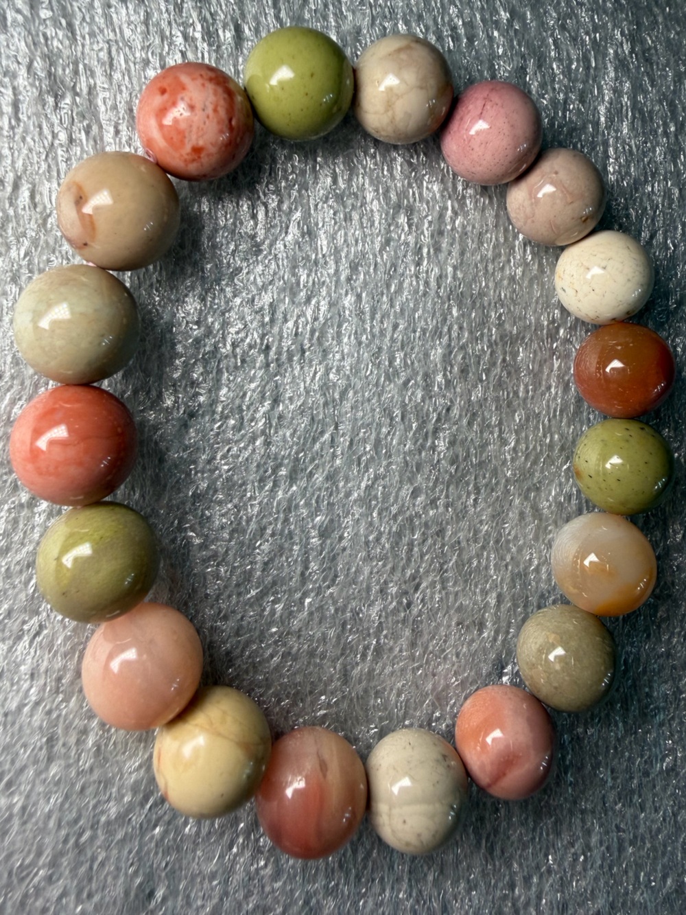 Stunning 10MM Colorful Alashan Agate Natural Crystal Bracelet